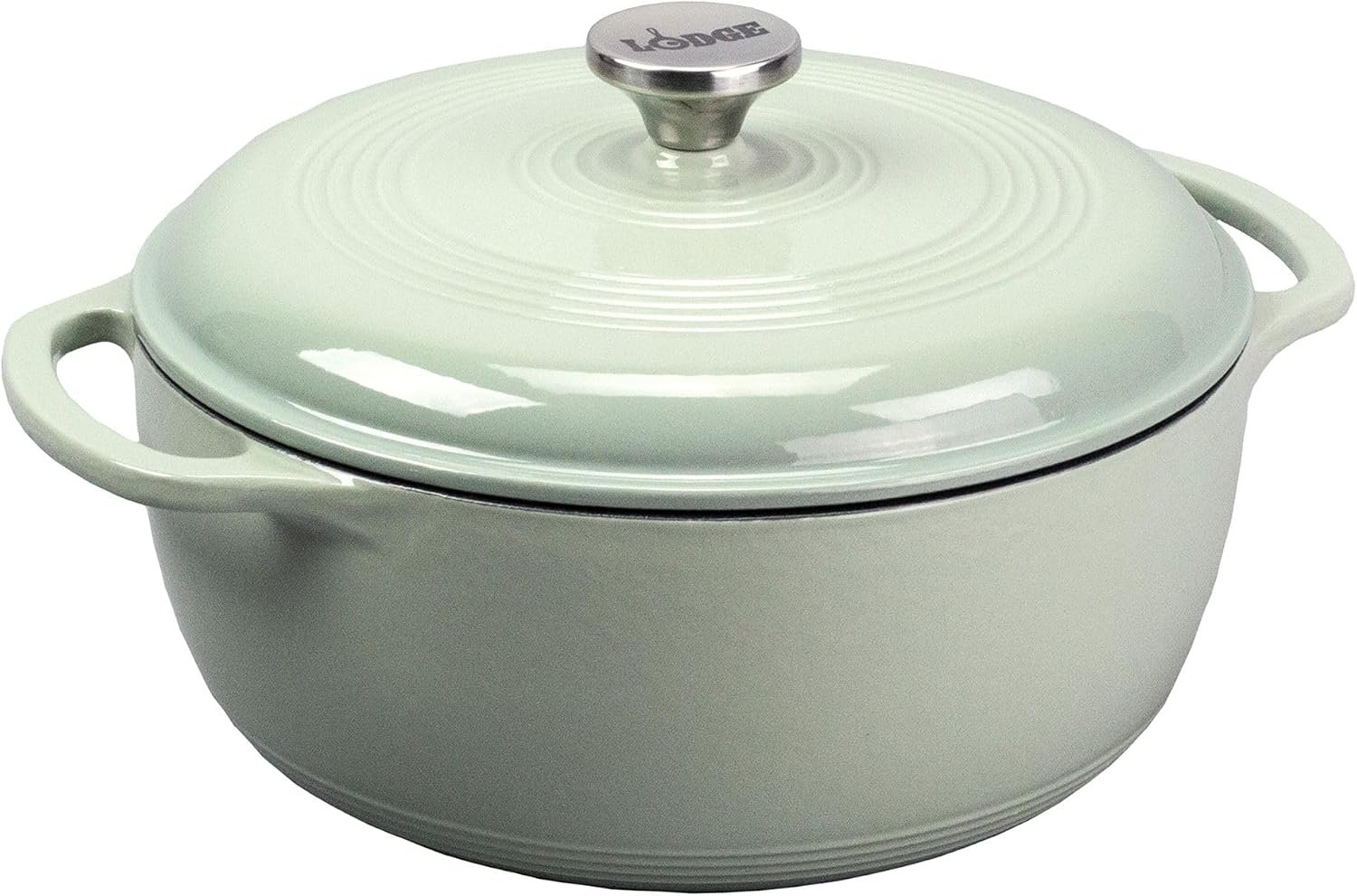 Lodge Essential Enamel Cast Iron Dutch Oven, 6 Quart, Desert Sage