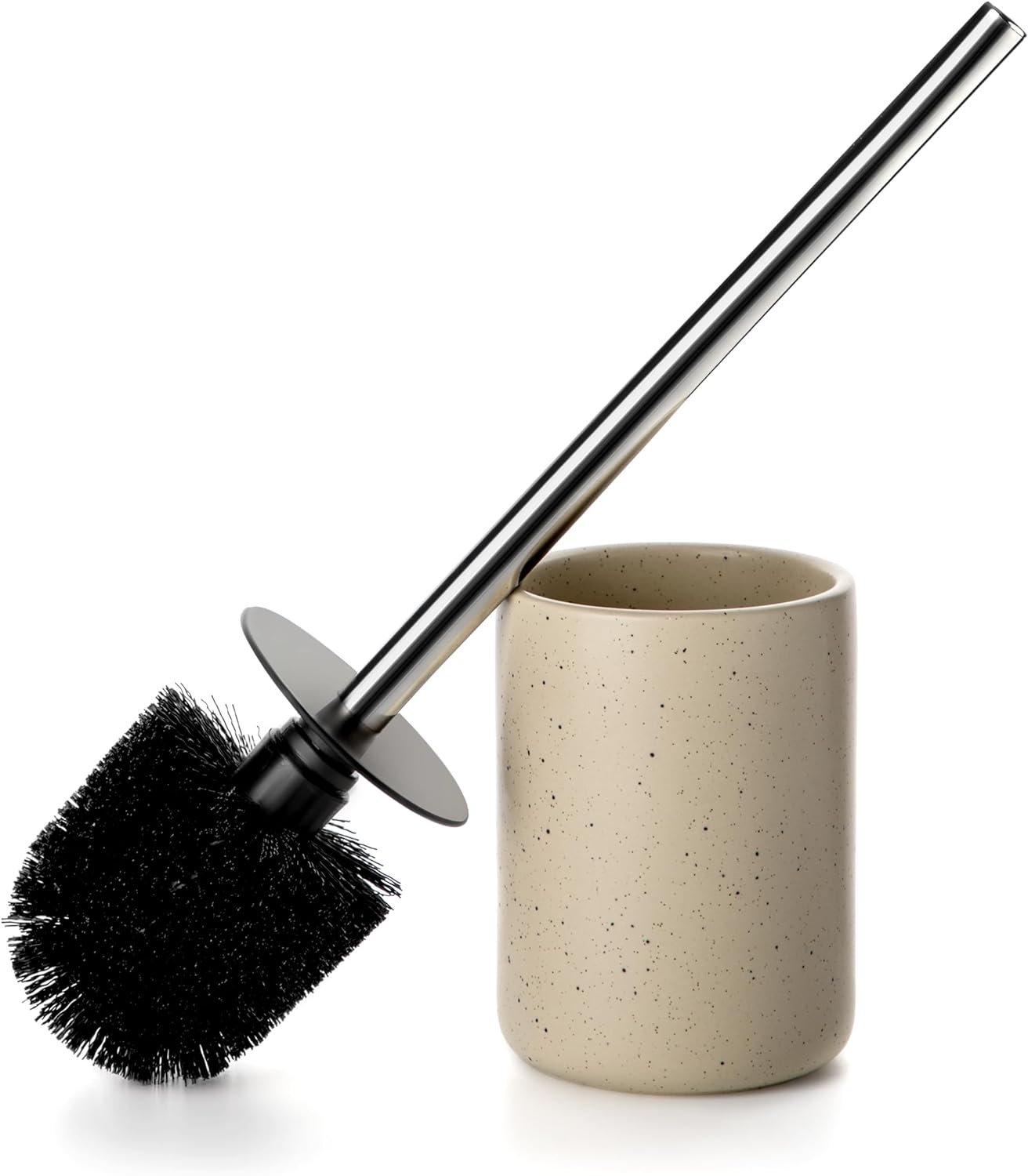 Ceramic Toilet Brush and Holder Set, Toilet Bowl Cleaner Brush