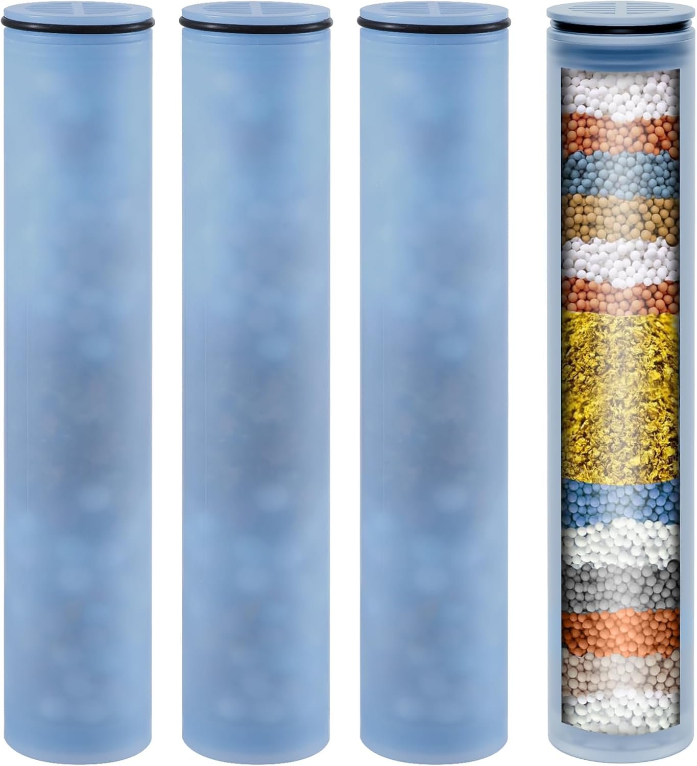 4 Pack Shower Head Filter Replacement Cartridge Compatible with MakeFit SSJ781/DSSJ781/DSSJ781-01, Multi-Stage Shower Filtration Removes Chlorine, Fluoride and Heavy metals