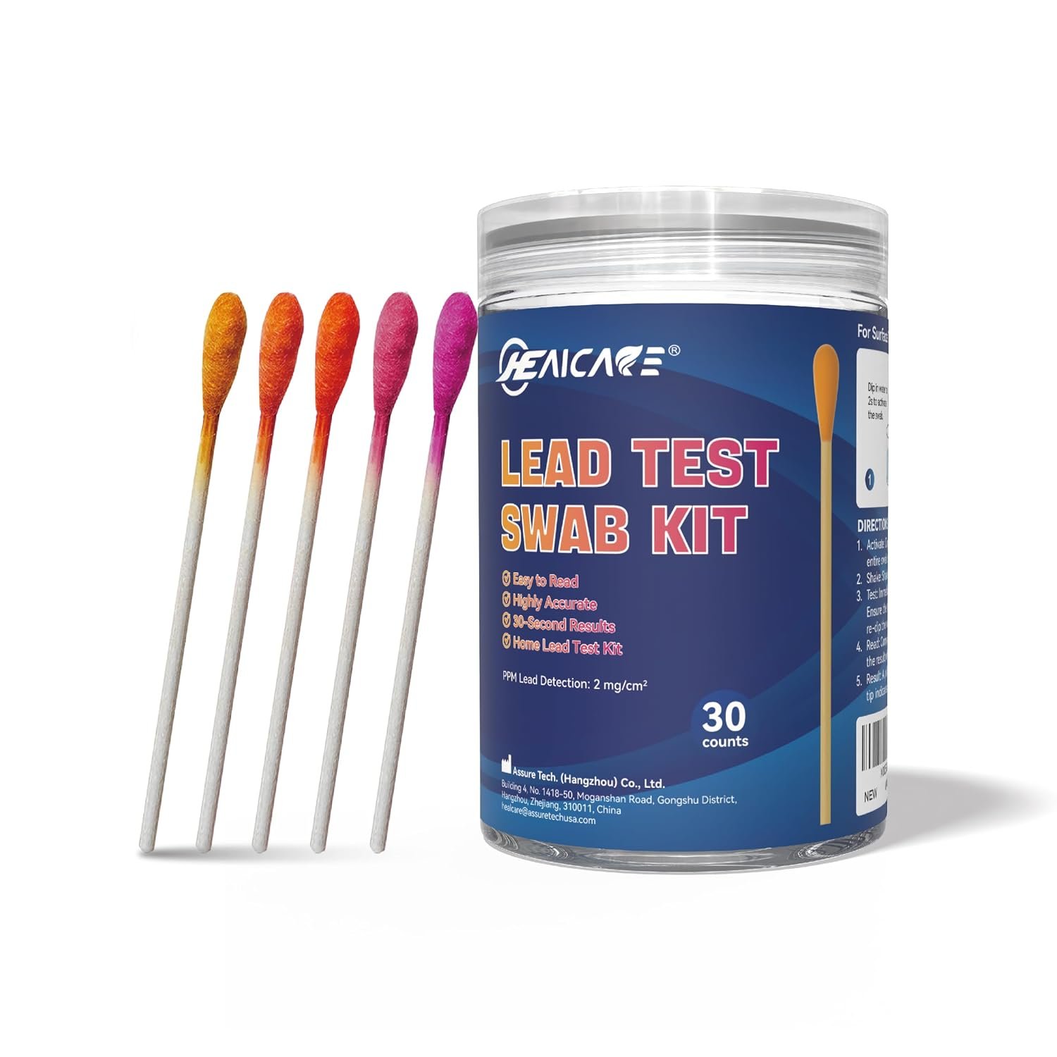 Lead Test Kit 30 Lead Paint Test Kit Ceramics Toys Jewelry Metal Wood Dishes, Non-Toxic Rapid Results in 30 Seconds High-Sensitivity Reliable Home Lead Testing Solution