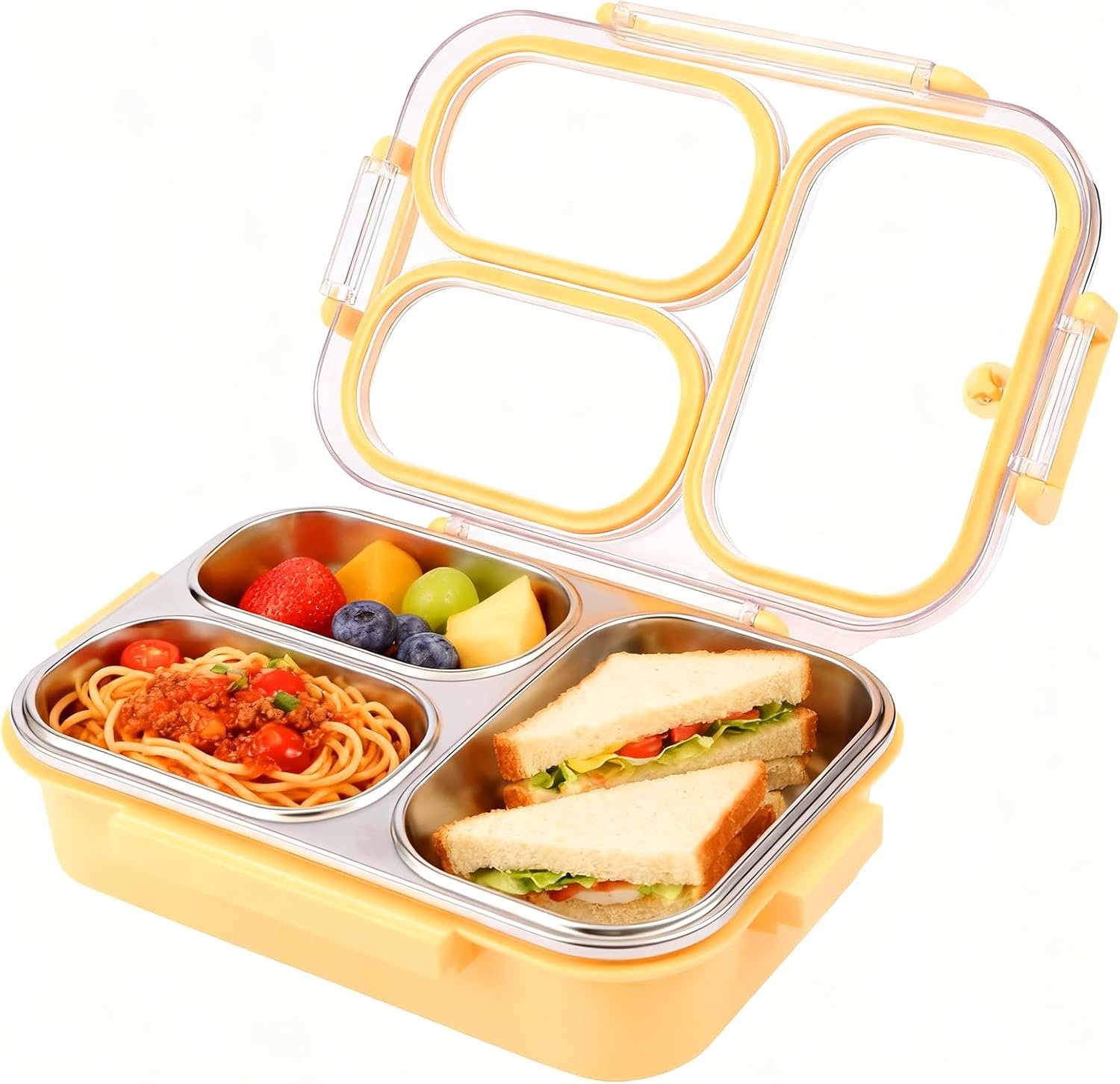 Stainless Steel Bento Lunch Box for Kids & Adults, 25oz, 3 Compartment