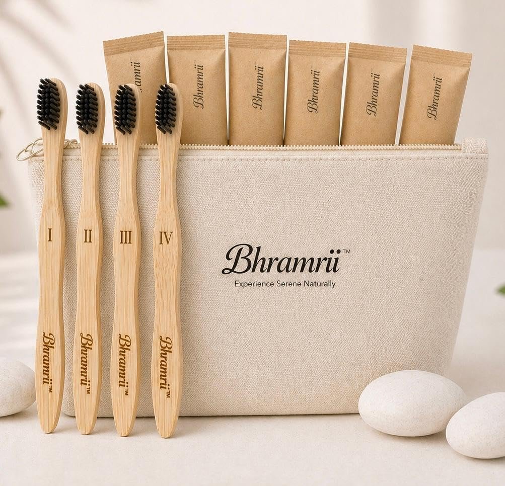Bamboo Toothbrush for Adults (Pack of 10) | Craft Paper Packaging | Charcoal Soft Bristles | Eco-Friendly & Plastic-Free