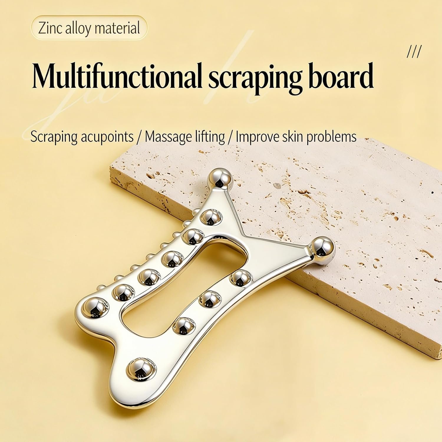 Stainless Steel Gua Sha Facial Tool，Metal Guasha Muscle Scraper Tool，Lymphatic Drainage Massager，Trigger Point Massage Tool，Scraping Tool Physical Therapy