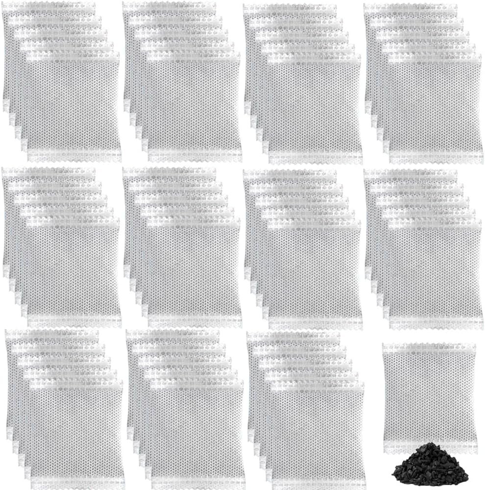 100Pcs Activated Charcoal Odor Absorber for Strong Odors in Shoe,Closet,Car