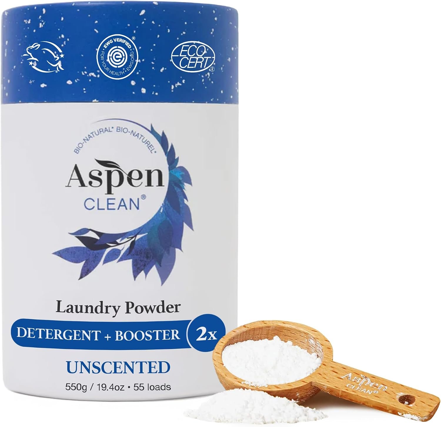 AspenClean Laundry Powder + Booster 2-in-1, Unscented