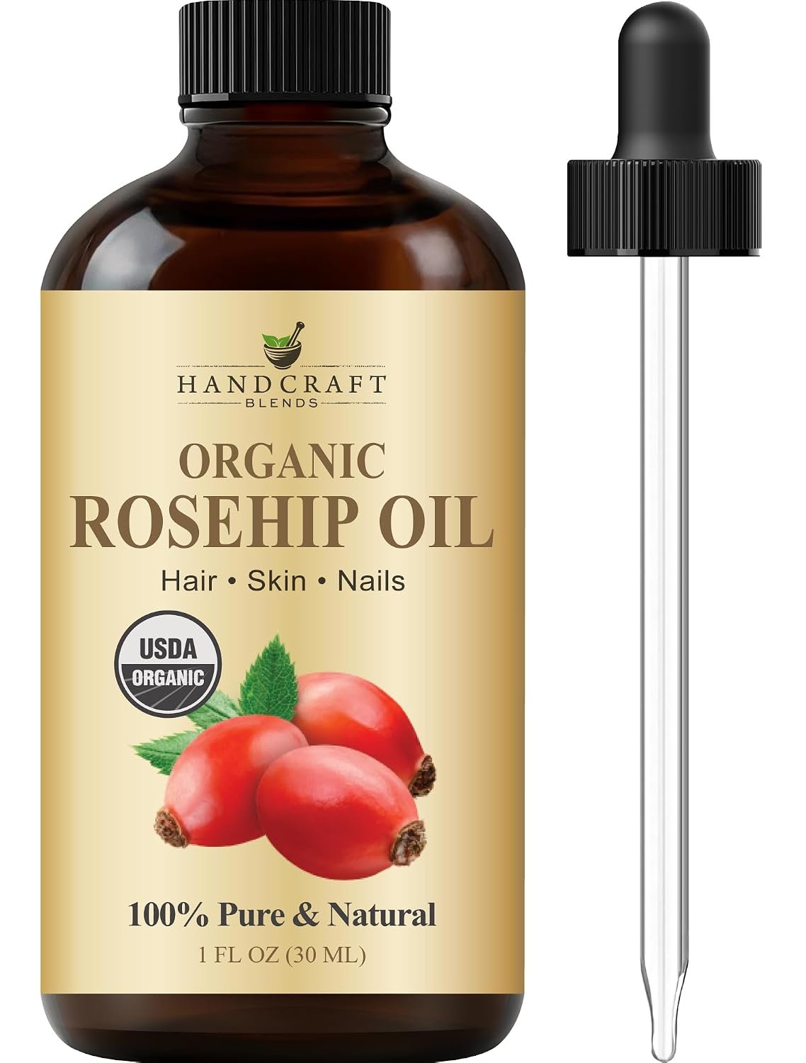 Handcraft Blends Organic Rosehip Oil – 1 Fl Oz