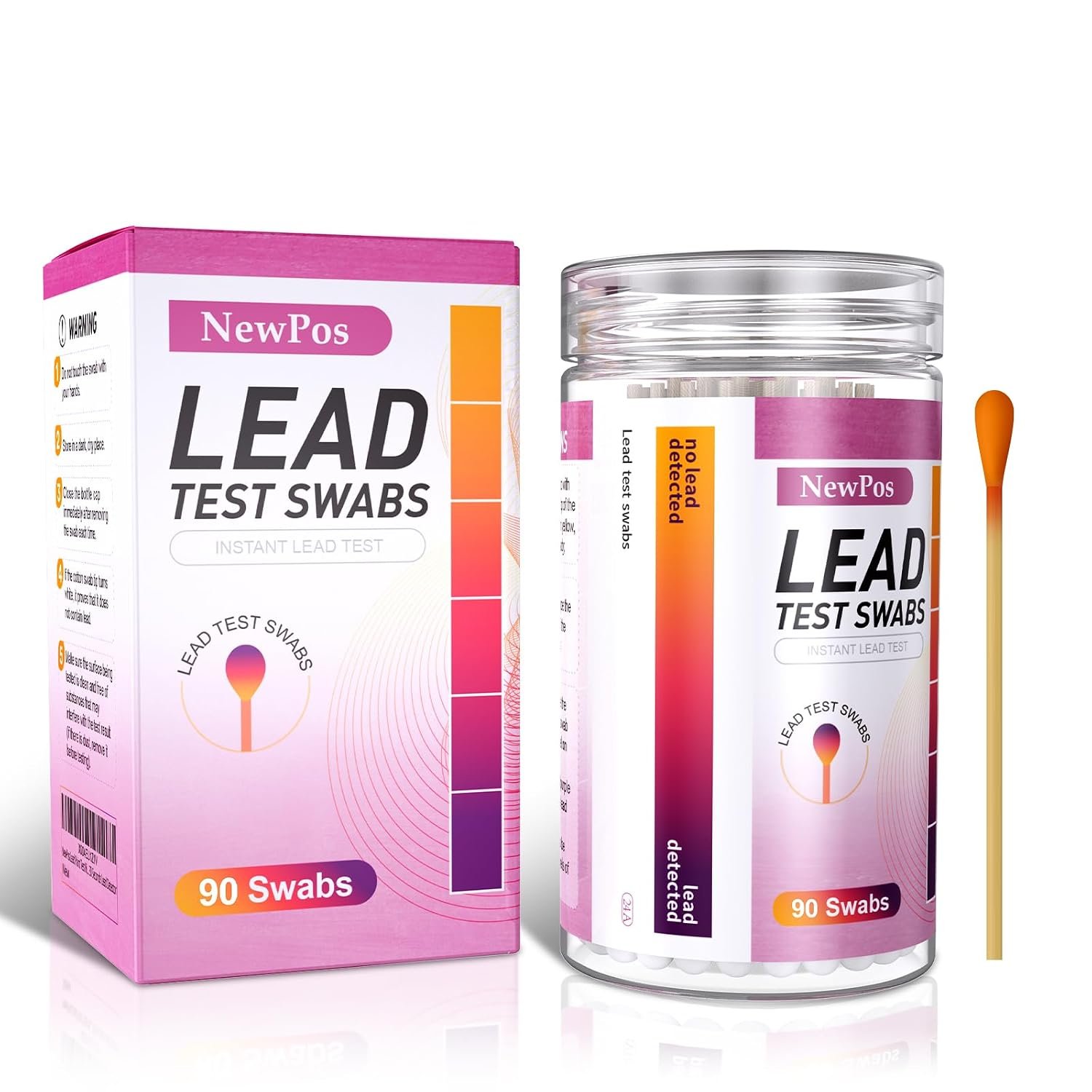 NewPos Lead Test Kit: 90 Swabs Upgraded Formulated Lead Paint Test Kit