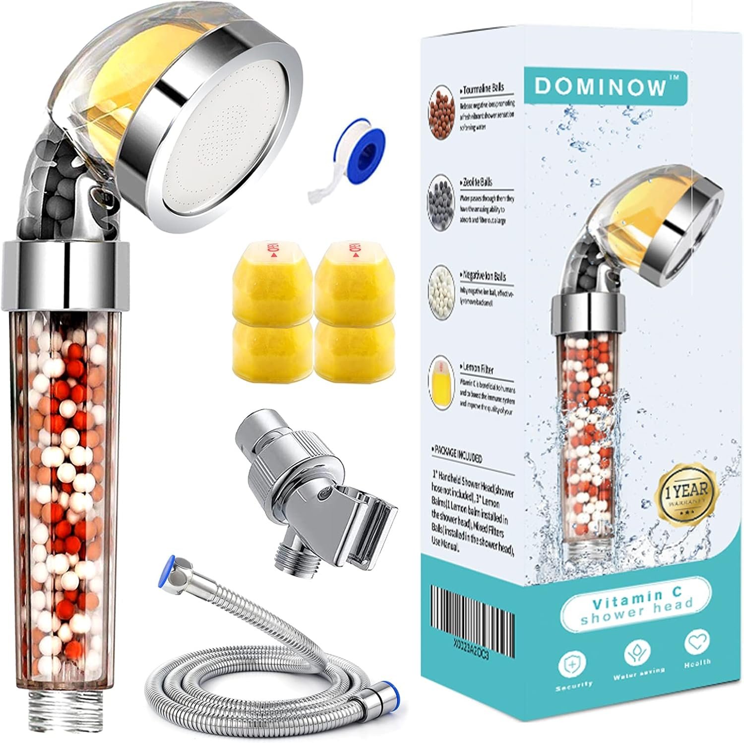 Vitamin C Shower Head with Handheld, High Pressure Shower Head with Filter
