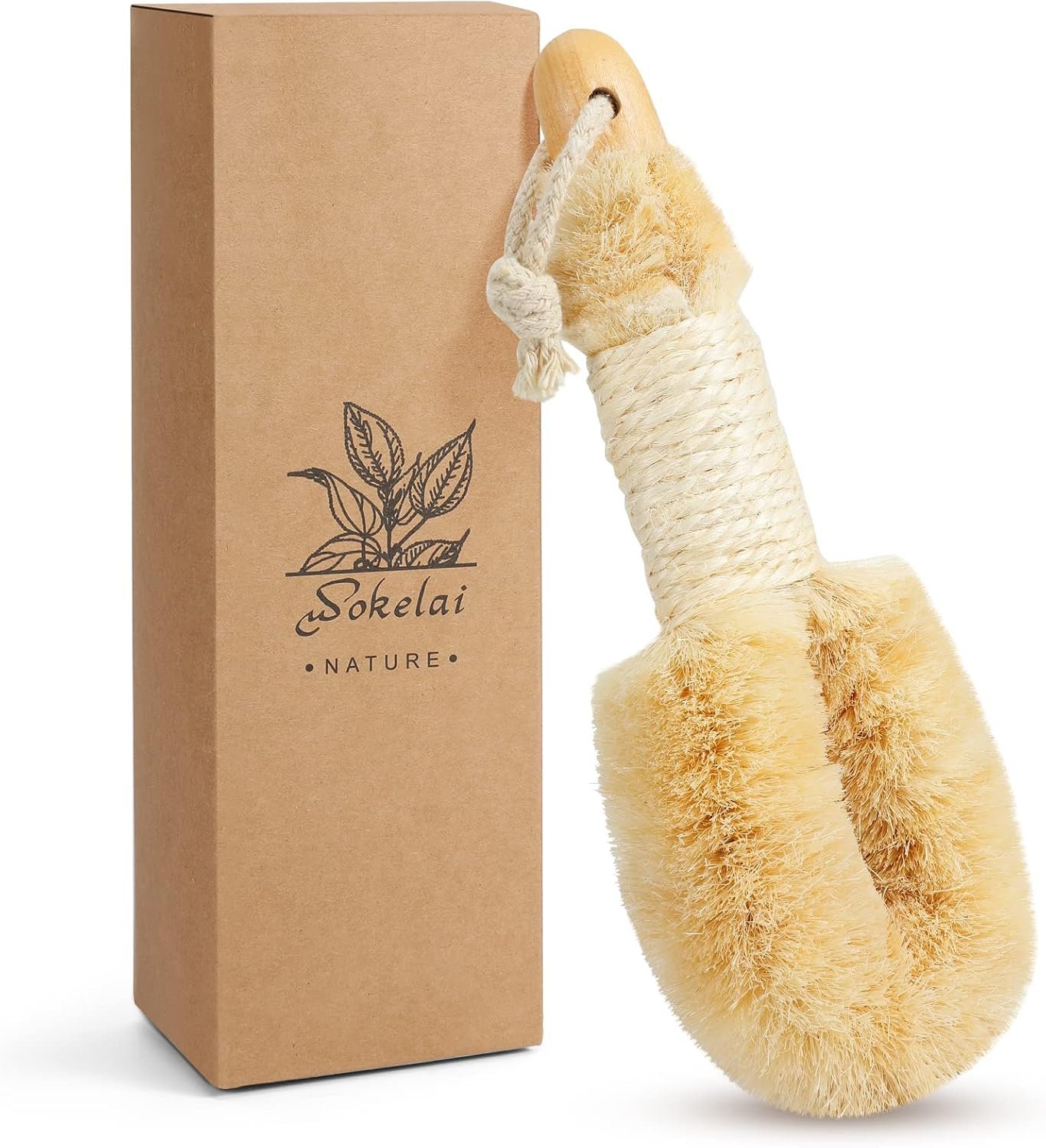 Dry Brushing Body Brush for Skin – Exfoliating Body Scrubber Brushes Natural Sisal Bristle for Lymphatic Drainage Cellulite Body Exfoliator for Bath Shower to Improve Circulation Stop Ingrown Hairs