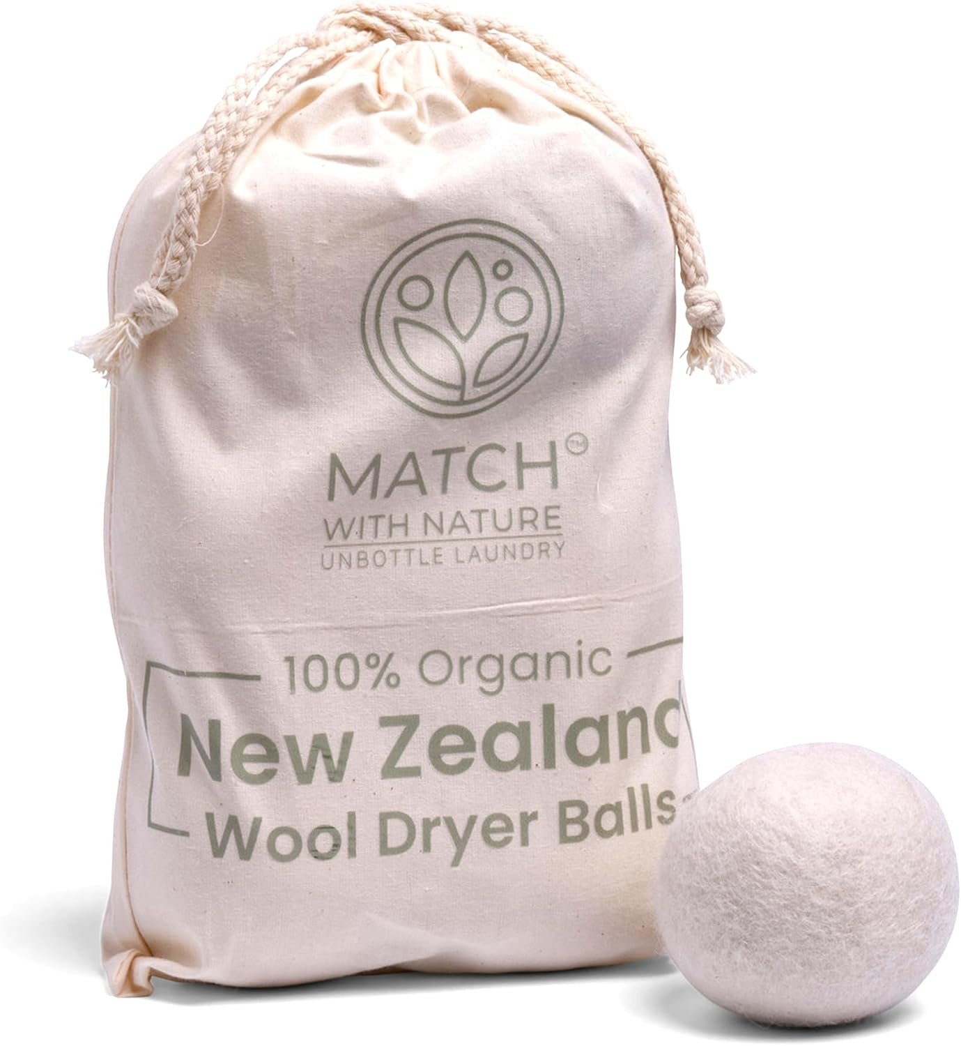 Wool Dryer Balls – 6 Pack Laundry Dryer Balls Made from Organic New Zealand Wool – Natural Fabric Softener Alternative & Reduces Drying Time – Reusable Up to 1,000 Loads