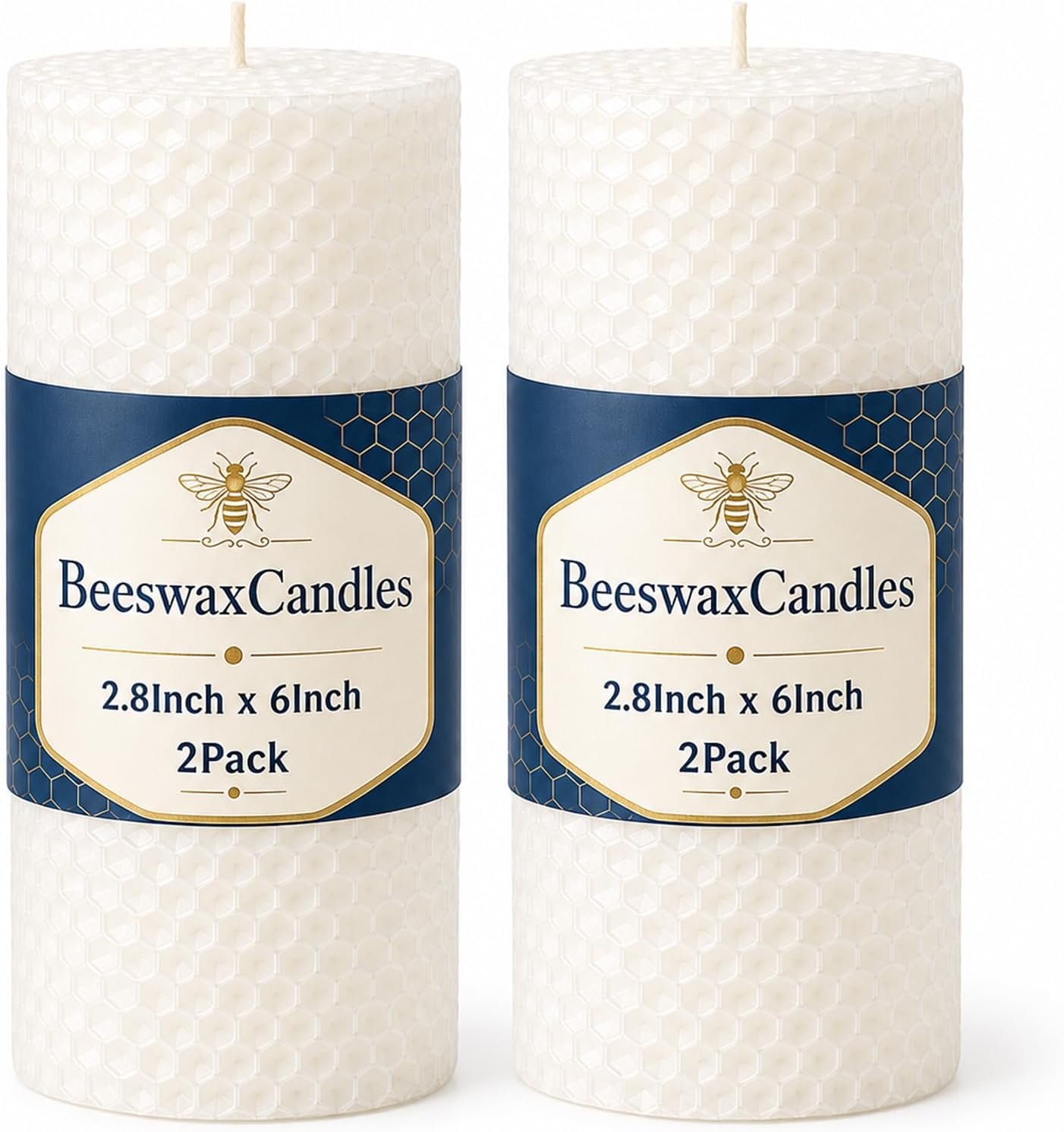 Beeswax Pillar Candles,2 Pack 2.8×6 Inch Emergency Candles