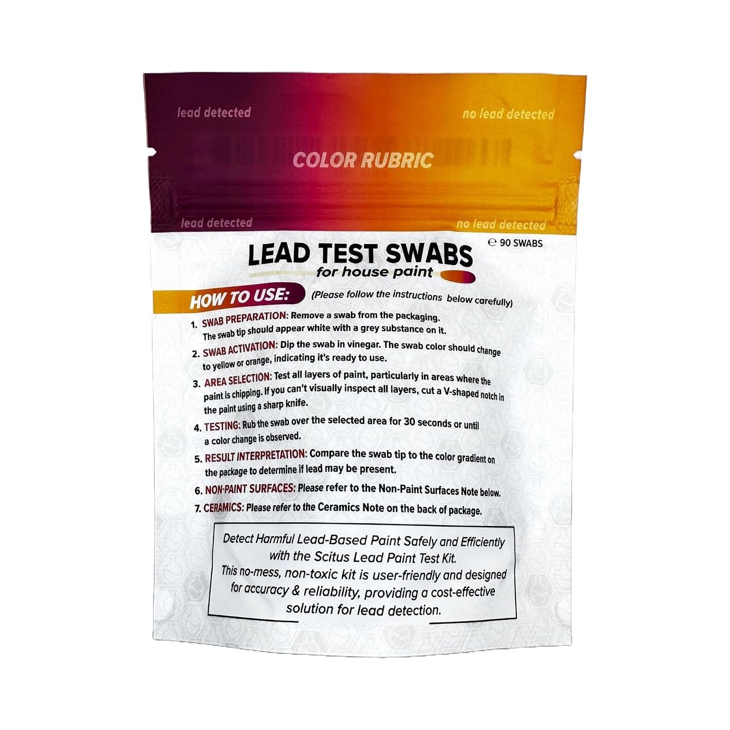 Scitus Know Understand – 90 Count Lead Test Kit for Paint, Ceramics and More – Fast, Accurate Results – Make Your Home Lead Safe – Home Lead Test Kit – Activate with Household Vinegar