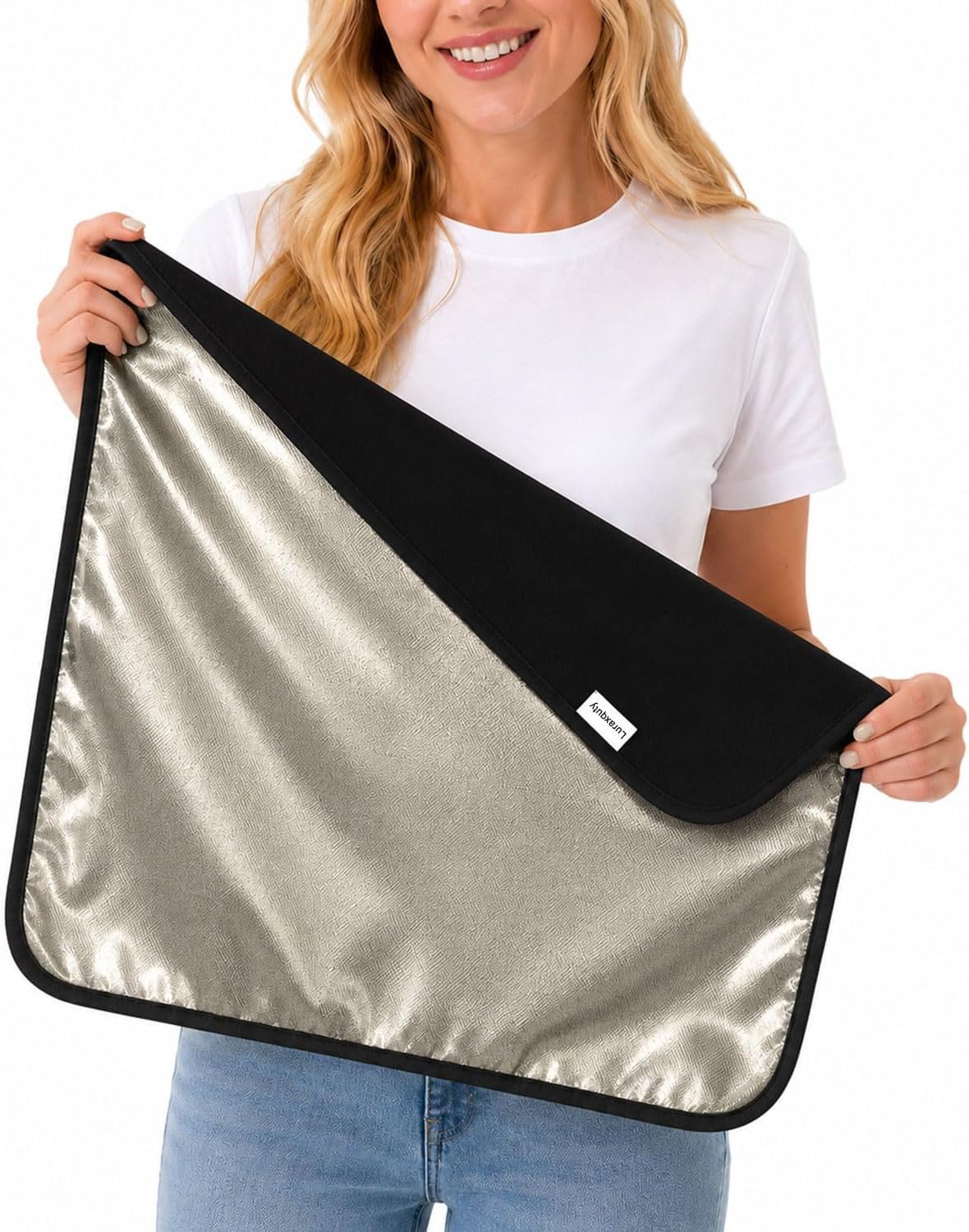 EMF Blanket Blocker with Faraday Fabric for Radiation Protection for Cell Phone Protection Against Direct Contact from 5G Signal,WiFi and Electronics, Black