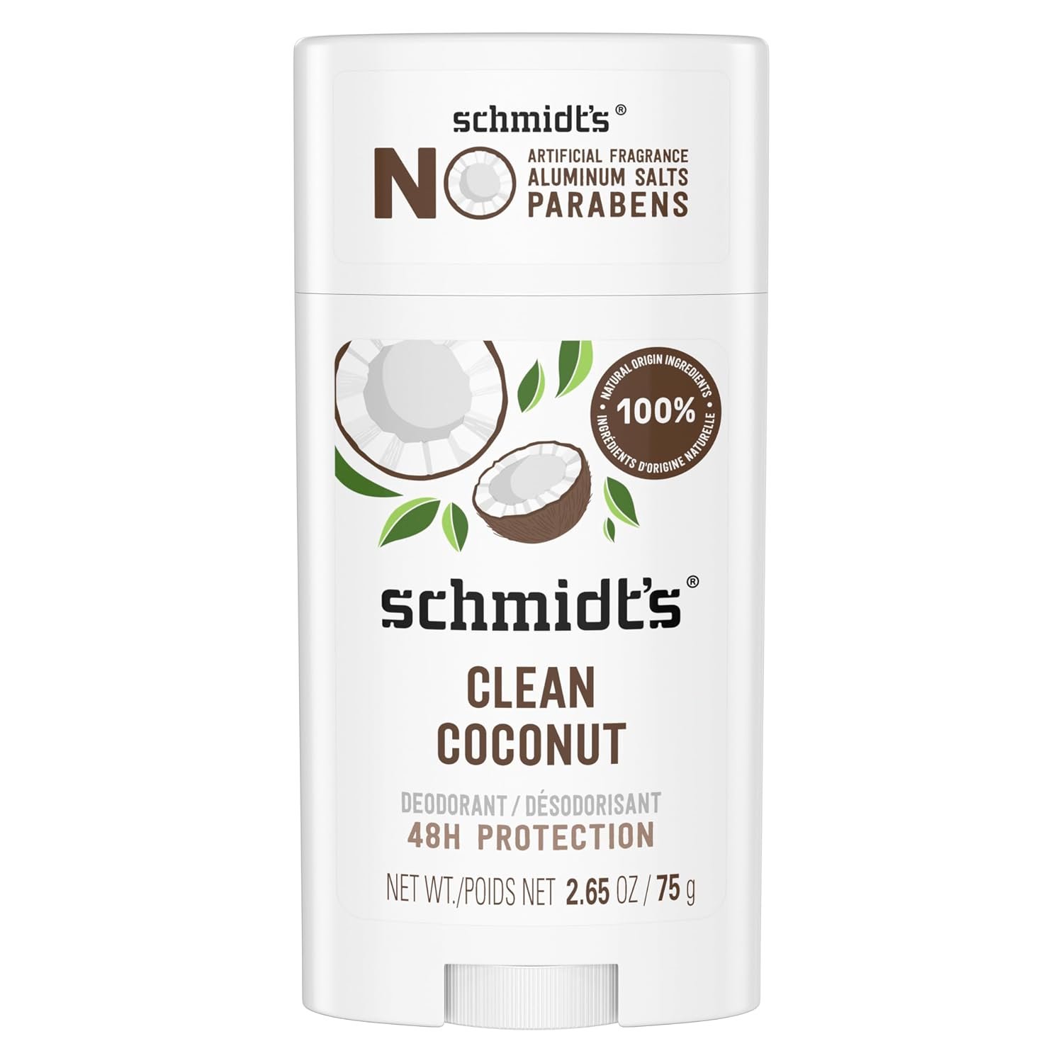 Schmidt’s Aluminum-Free Deodorant Clean Coconut 2.65 oz