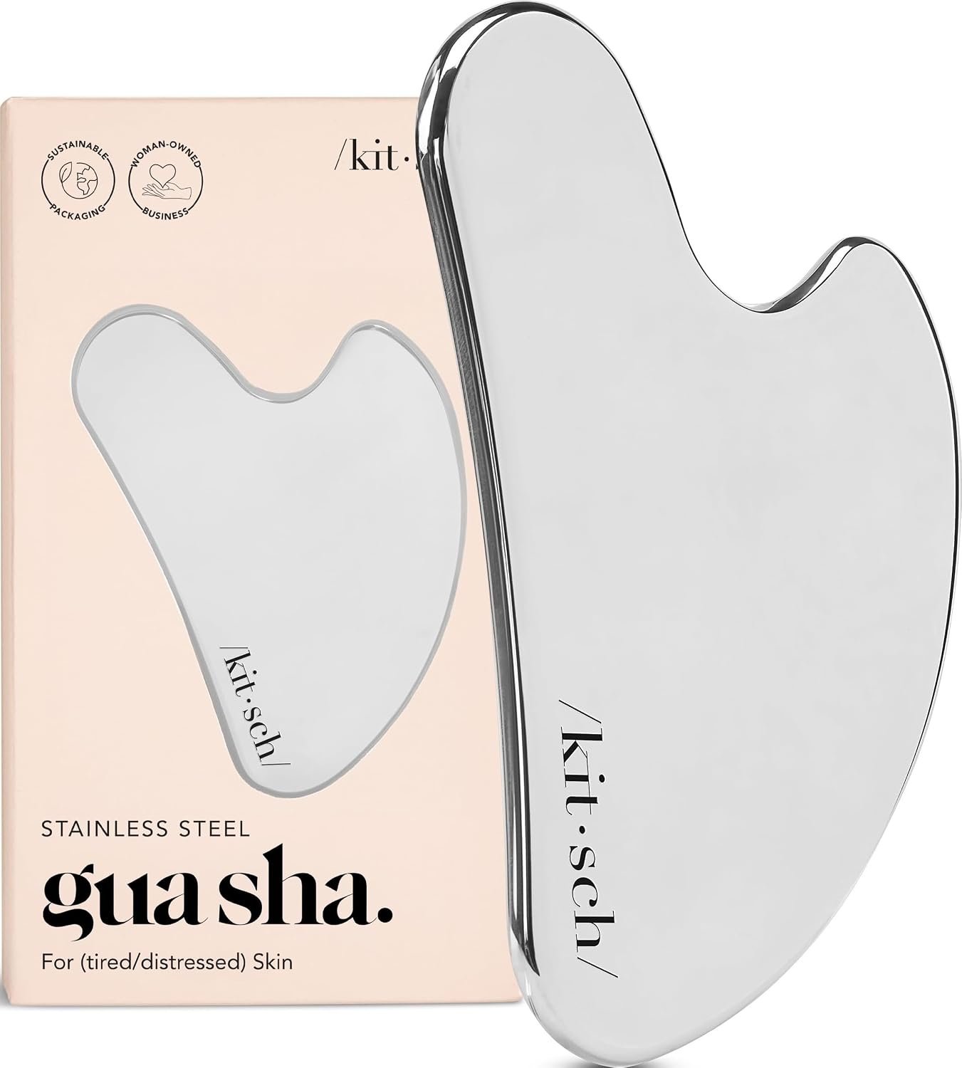 Kitsch Stainless Steel Guasha Tool for Face – Silver