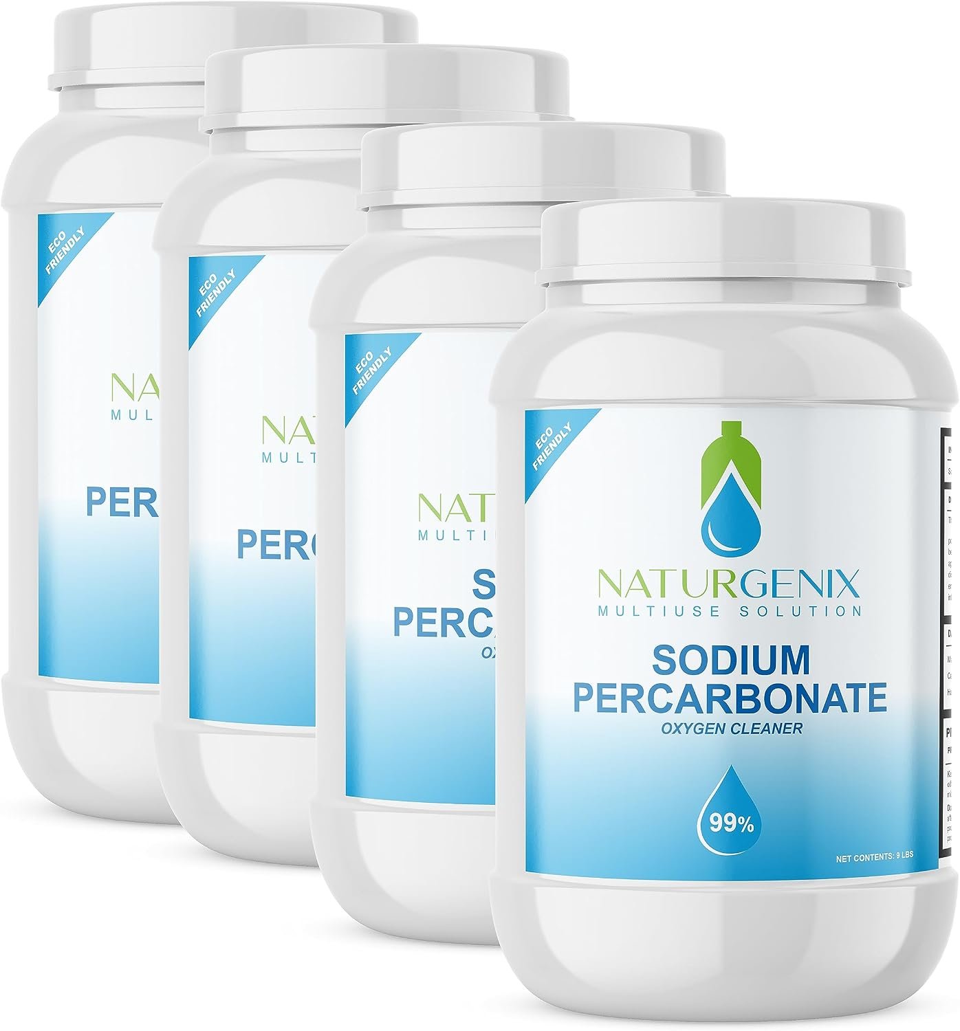 Sodium Percarbonate Powder 99% Purity – Oxygen Bleach, Hydrogen Peroxide Release Cleaner for Laundry, Dishwasher, Deodorizing & Stain Removal, Multi-Surface Use, Color-Safe (36 lbs)