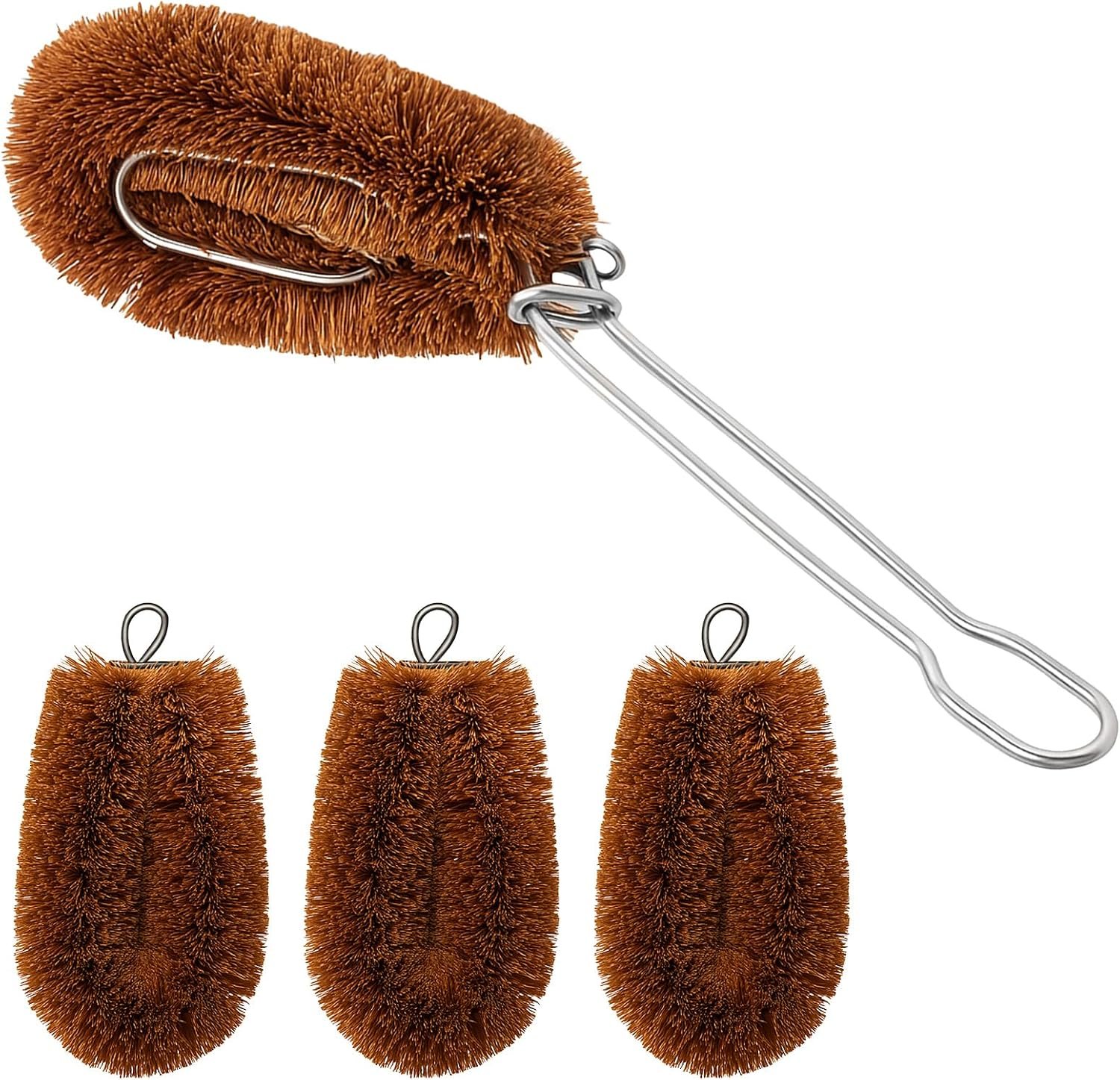 Sawysine Tawashi 100% Natural Coconut Coir Fiber Brush with Handle
