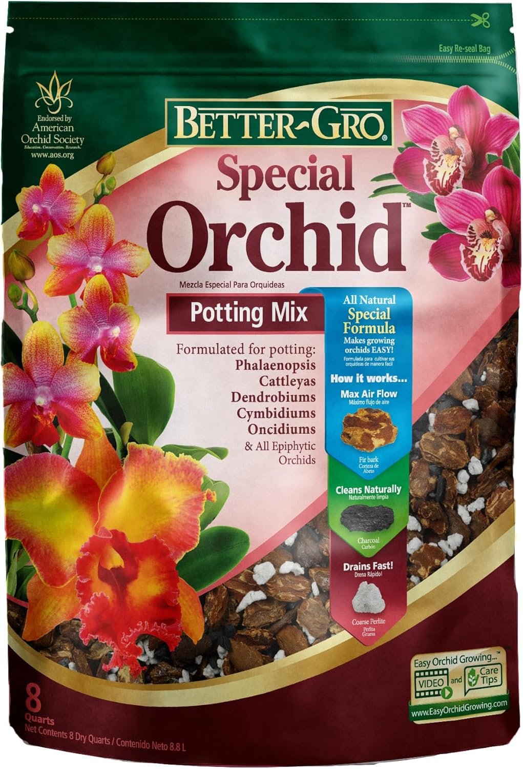 Better-Gro Special Orchid Mix – Orchid Bark Potting Mix – 8 Quarts