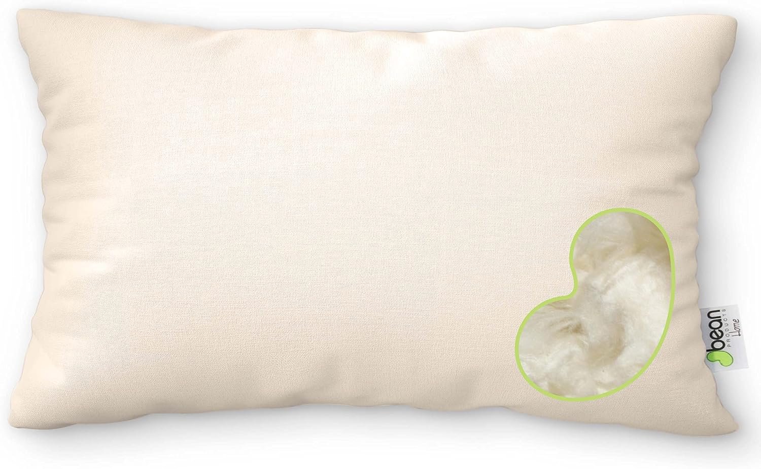Bean Products Organic Kapok Pillow & Pillowcase, Queen 20″ x 30″
