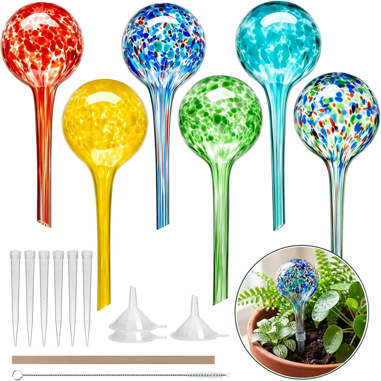 Self Watering Globes,6 Pack Plant Watering Globes,Plant Water Bulbs