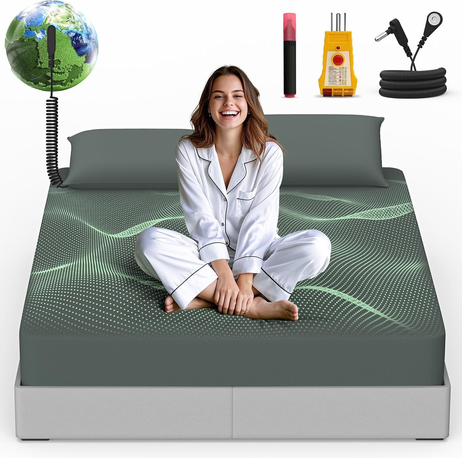 Reaks Grounding Sheets King Size, 95% Cotton + 5% Pure Silver Fiber