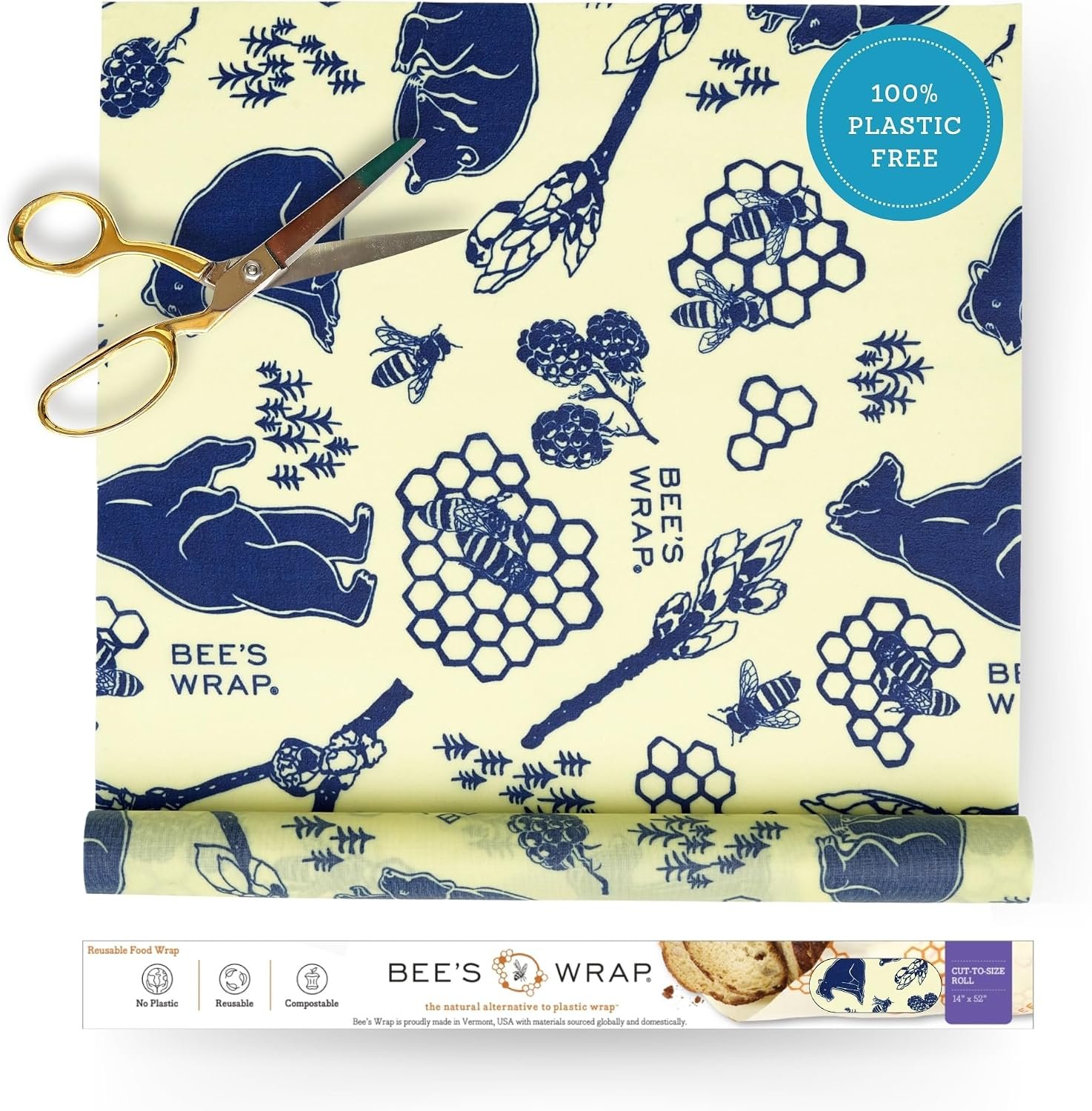 Bee’s Wrap Beeswax Wrap Roll, 14 x 52 in – Bees & Bears