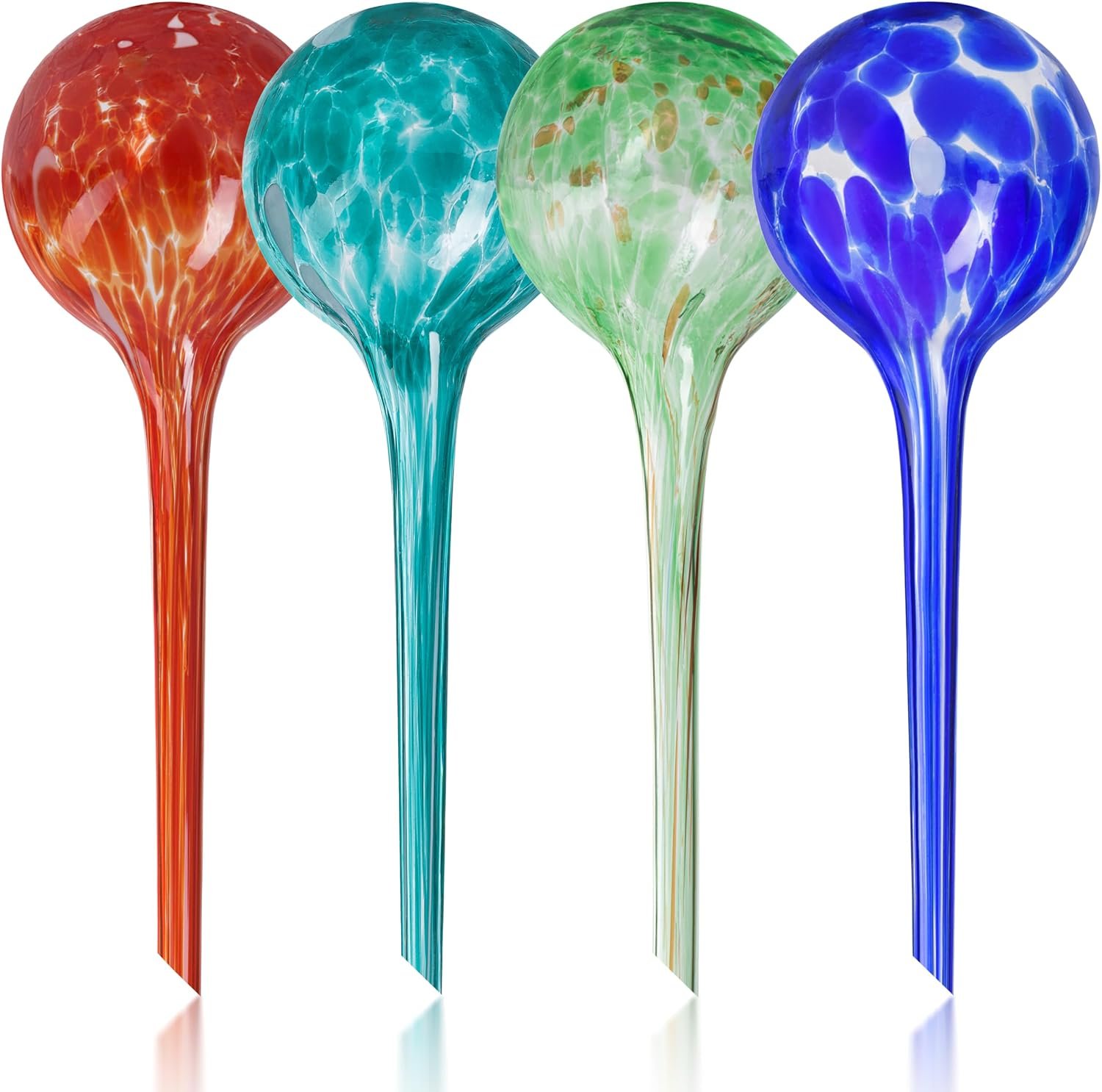 Plant Watering Globes Set of 4, Large – Glass Self Watering Globes