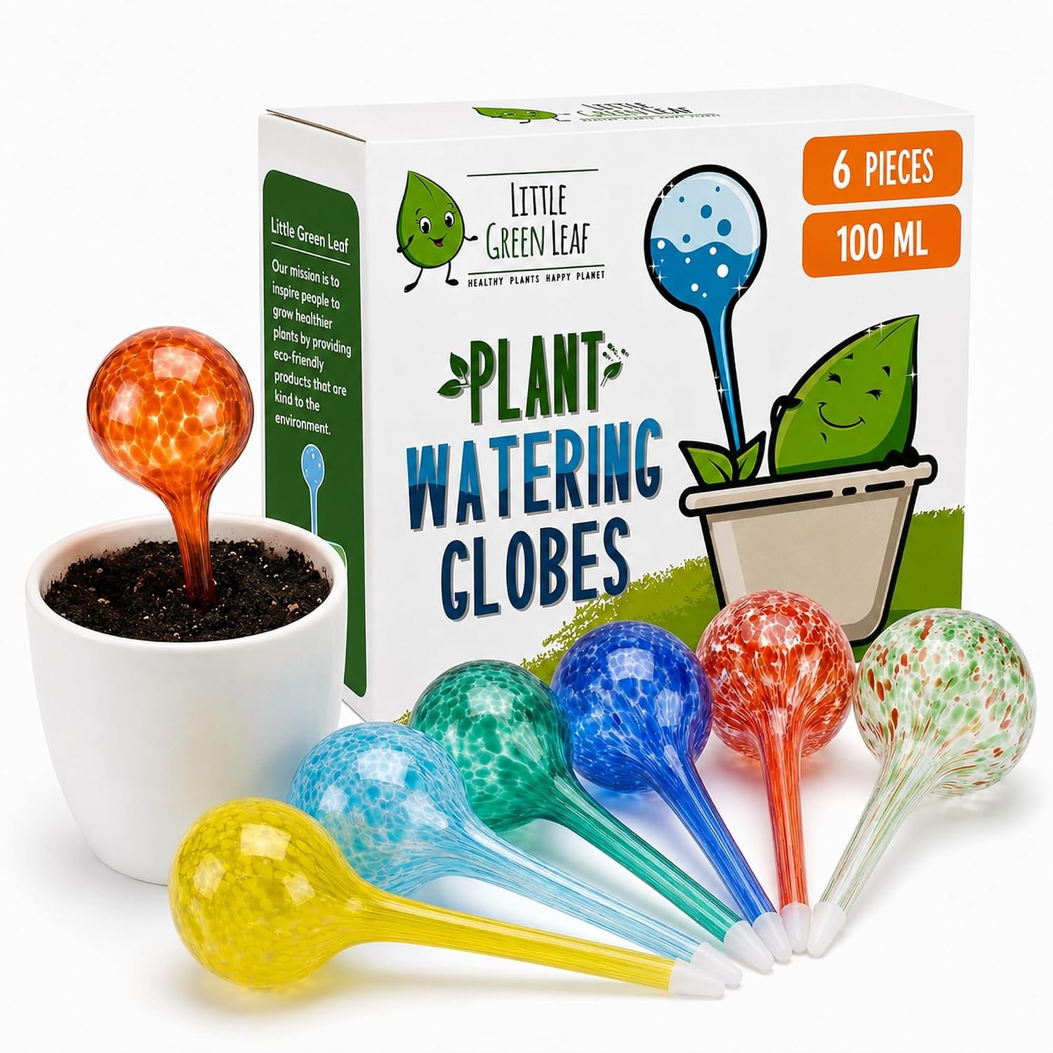 Plant Watering Globes 6 Pack – Self Watering Bulbs Set for Plant Collectors