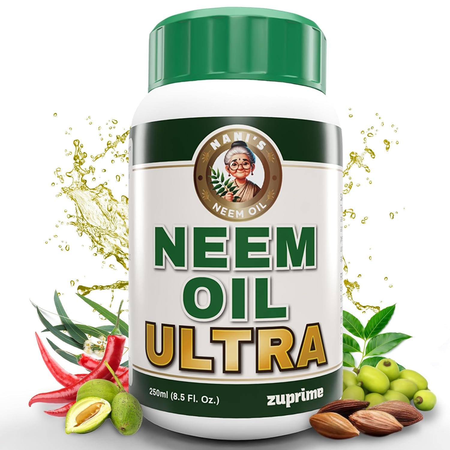 Nani’s Ultra Neem Spray Oil for Plants 8.5 oz – Cold-Pressed Concentrate Blend with 4 Potent Oils – Dilute to Make Organic Neem Oil for Plants – Indoor & Outdoor Use For Healthier Horticultural Growth