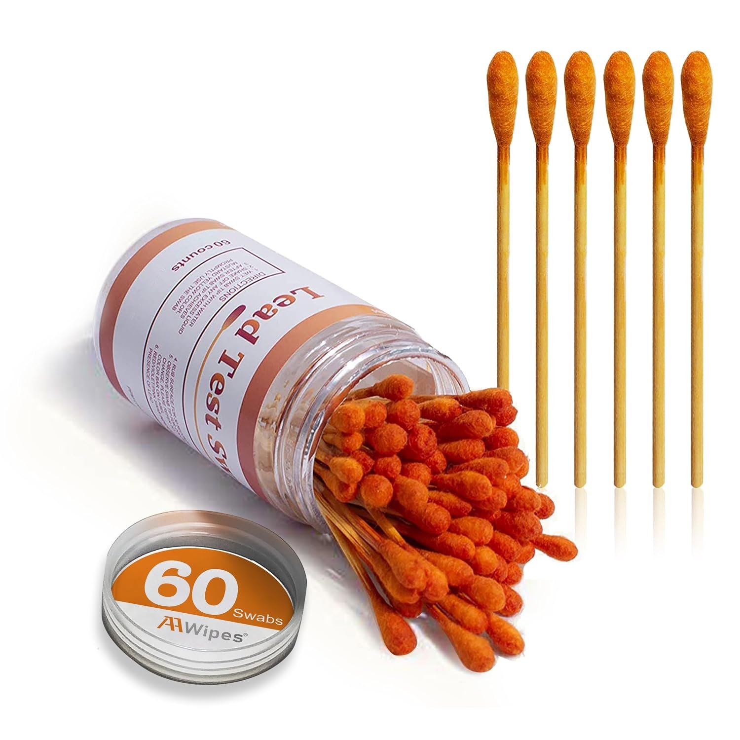 AAwipes Lead Test Swab Kit (60 Rapid Home Testing Swabs) 30-Second Results. Dip in Water. Home Use for – Painted, Jewelry, Ceramics, Wood (LS60)