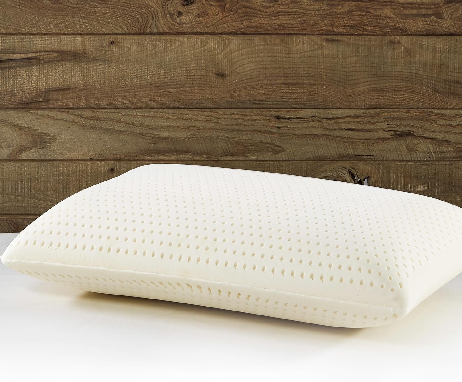 I AM Natural Talalay Latex Medium Support Bed Pillow for Sleeping, Removable and Breathable 100% Cotton Cover, White (Standard)