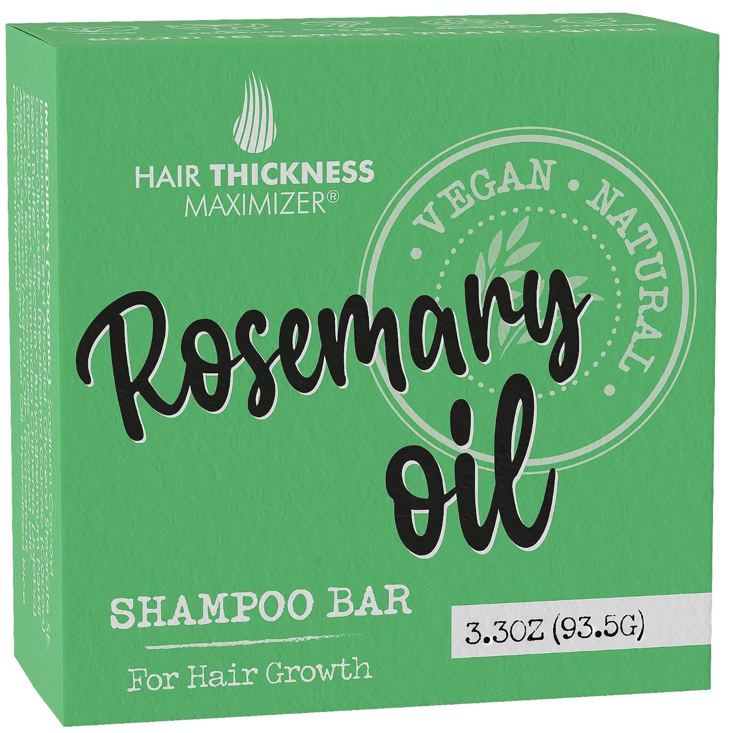 Hair Thickness Maximizer Rosemary Oil Shampoo Bar for Hair Growth. USA Made