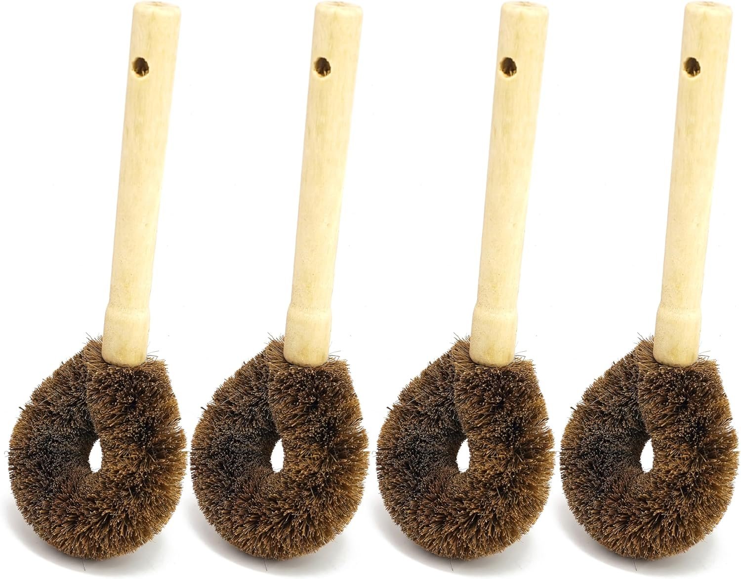 Natural Coconut Coir Dish Brush, 4 PCS