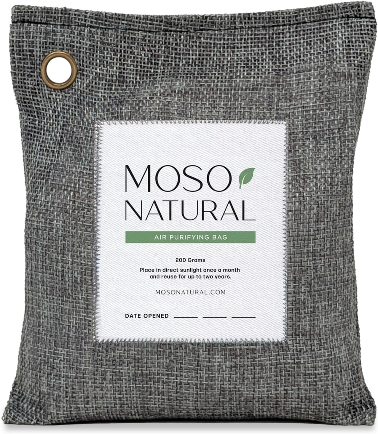 Moso Natural Air Purifying Bag 200g, Charcoal Odor Absorber, Car Odor Eliminator & Closet Deodorizer for Home & Pet, Lasts 2 Years, Unscented Bamboo Charcoal Bags, HGTV Editors’ Pick