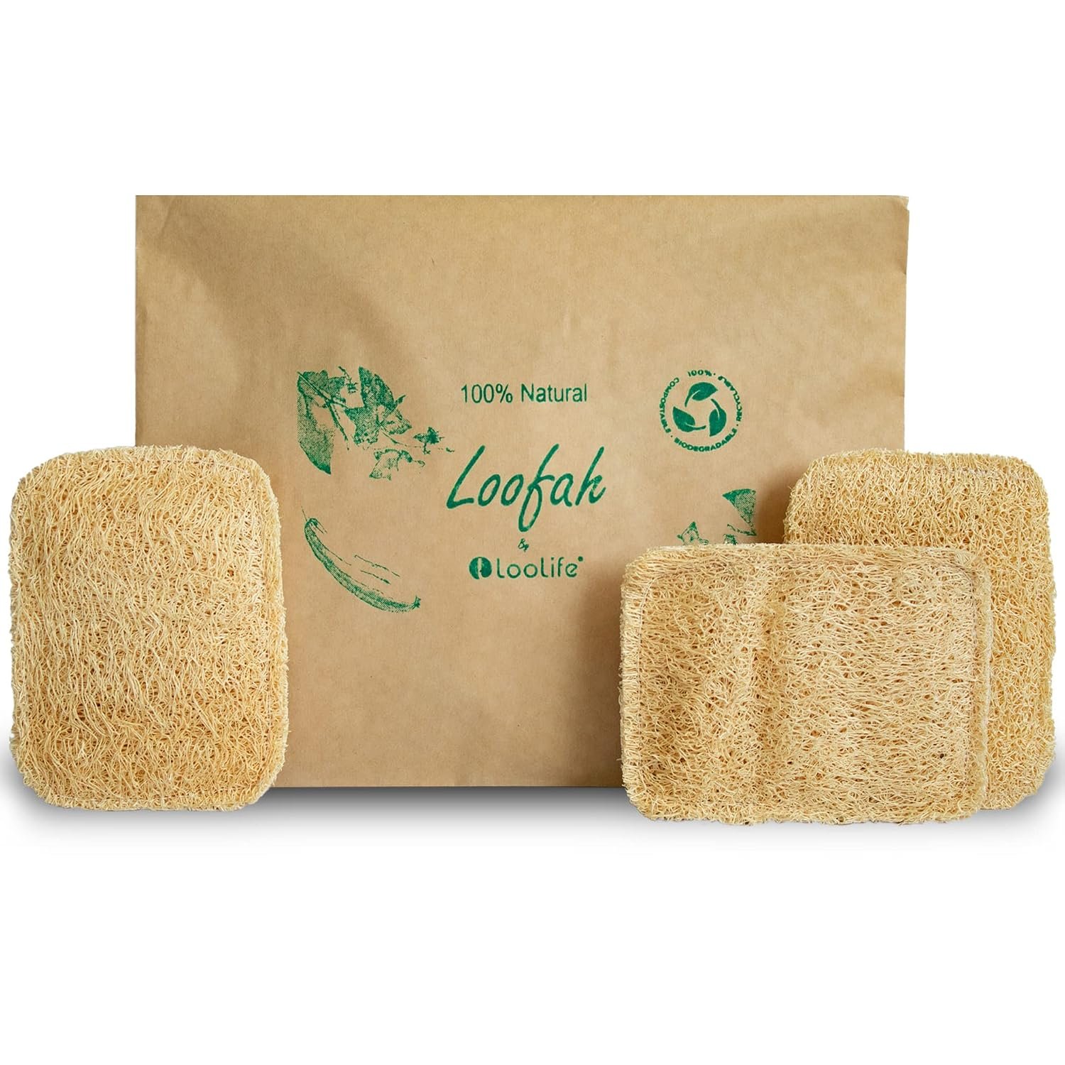 Natural Loofah Kitchen Sponge – Natural Sponges for Dishes – Dish Sponge