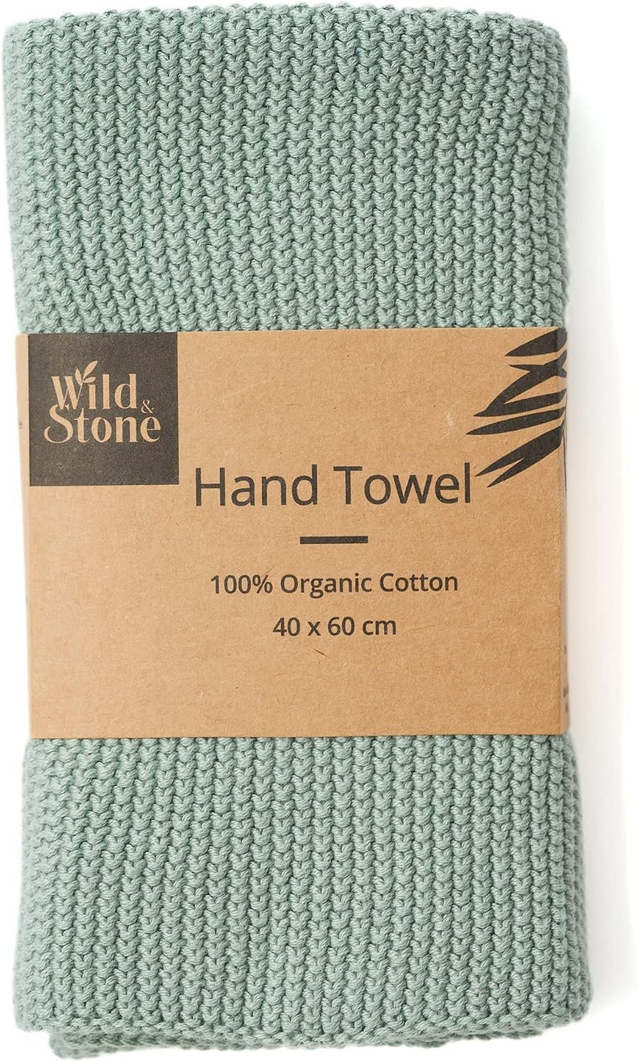 Wild & Stone | Organic Cotton Hand Towel Kitchen Towel | Perfect for Around The Home | Eco Hand Towels | Moss Green