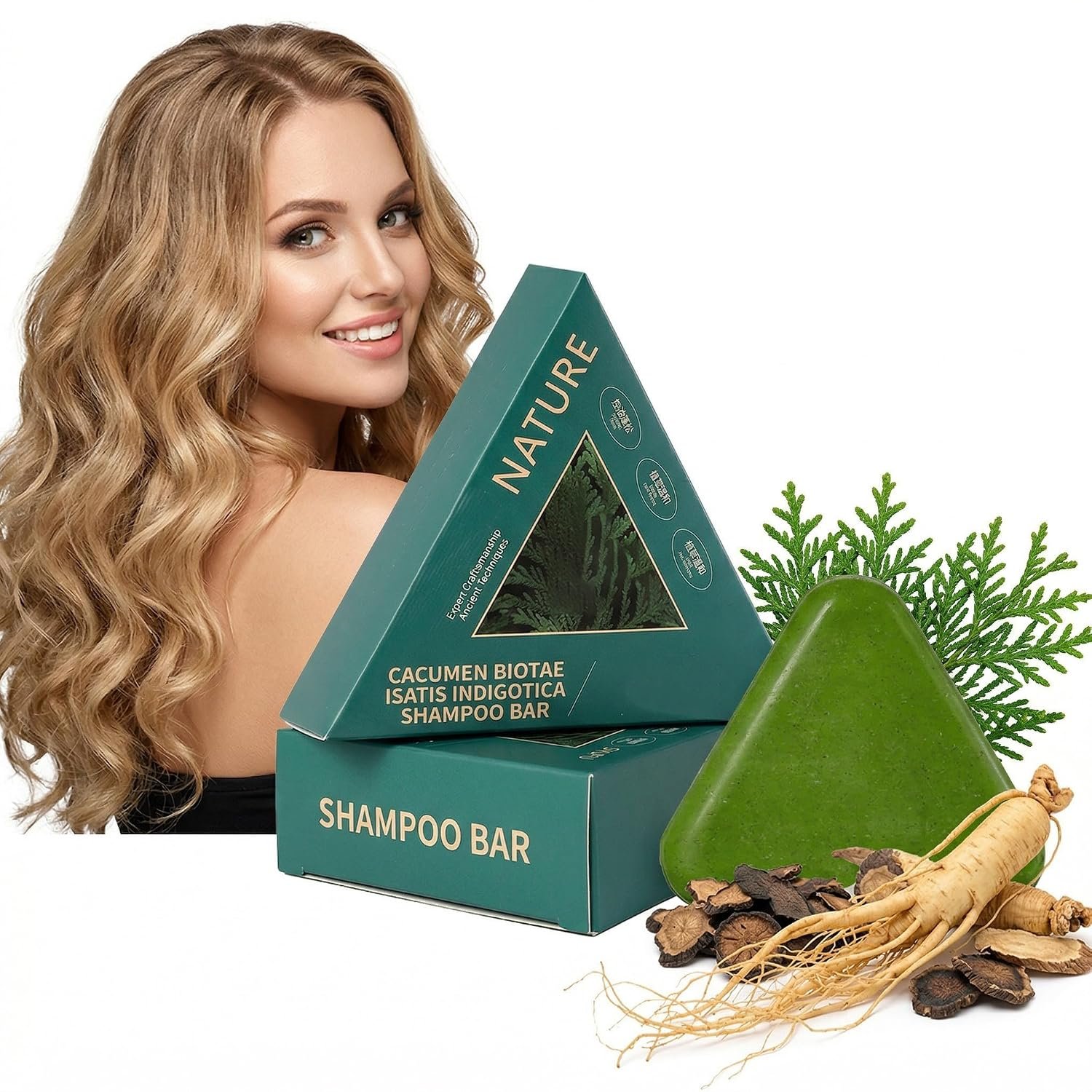 Nature Triangle Usman Grass Shampoo Bar for Hair Growth & Thickening