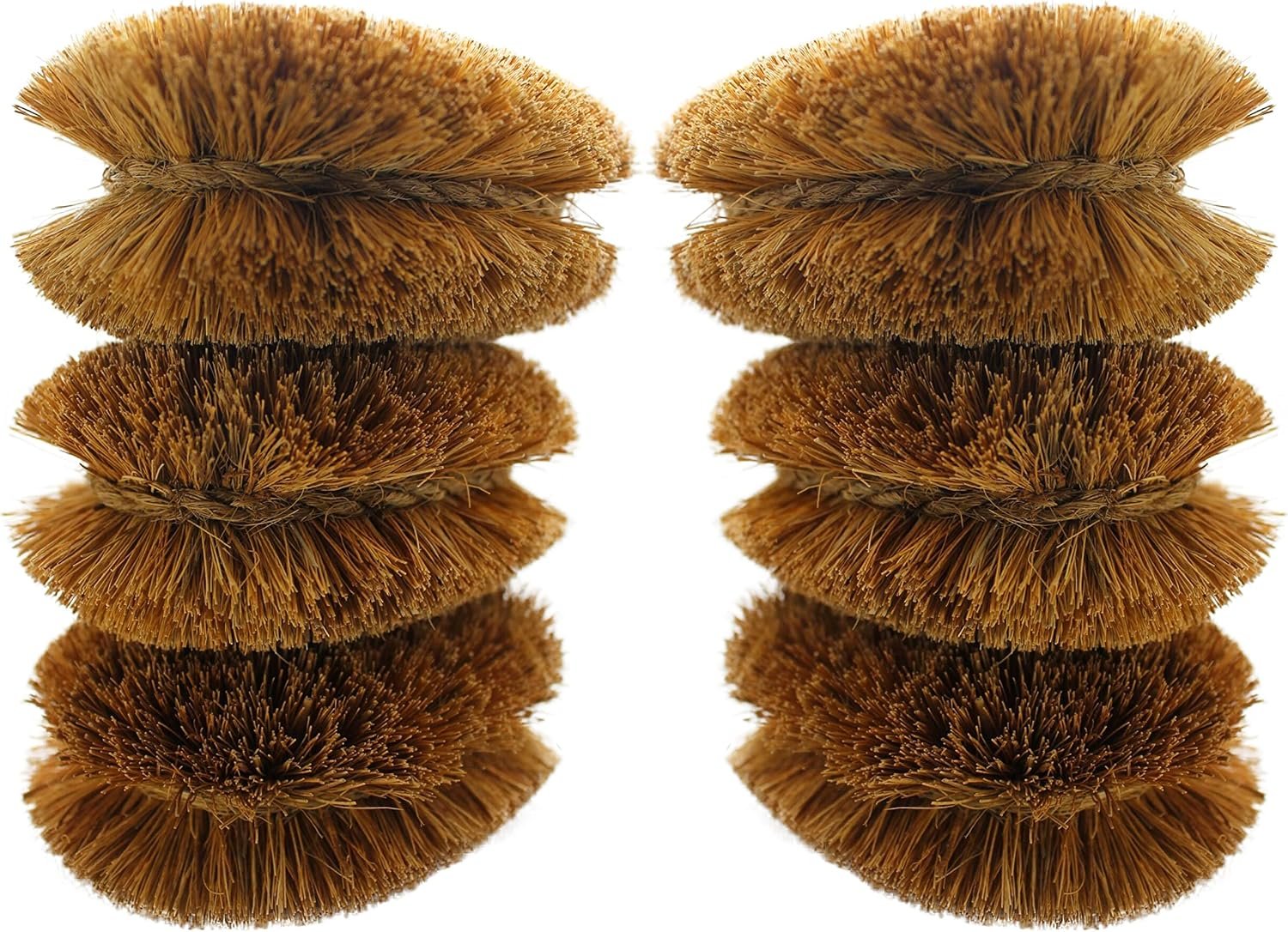 Pack of 6 Tawashi Vegetable Brushes – Natural Coconut Fiber Scrubber, Japanese Design, Ideal for Fruits, Veggies, Cast Iron Cleaning and Household use with Wire Hanging Loop by SKARBY