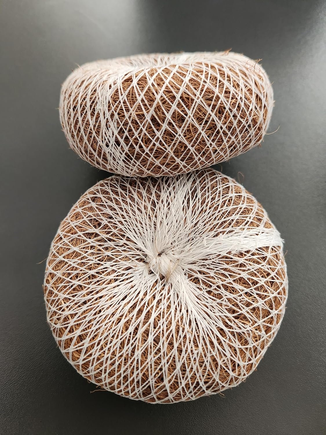 Generic Natural Coconut Coir Scrub Brushes – Eco-Friendly Round Kitchen Scrubber Sponges with Cotton Net for Pots, Pans, and Heavy Duty Dish Cleaning (Pack of 2)